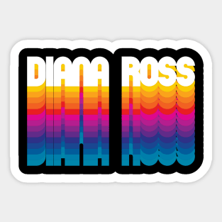 Retro Diana Proud Personalized Name Gift Retro Rainbow Style Sticker